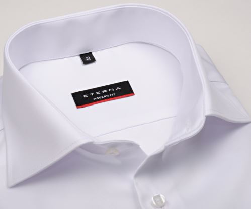 Eterna Modern Fit Twill Cover - luxusná biela nepriehľadná košeľa - extra predĺžený rukáv
