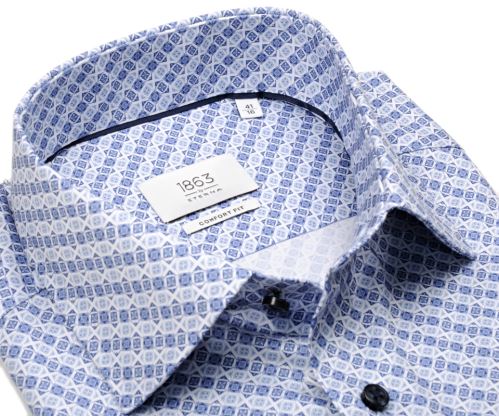 Eterna 1863 Comfort Fit Two Ply - luxusní košile s modrým vzorem