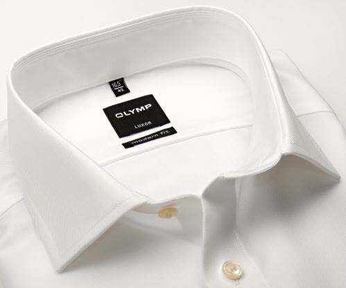 Olymp Modern Fit Twill – luxusní neprůhledná champagne košile s diagonální strukturou