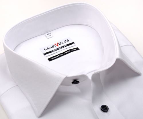Marvelis Comfort Fit – bílá košile s jemnou strukturou