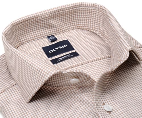 Olymp Modern Fit – luxusní košile s béžovým 3D vzorem Olymp Modern Fit – luxusní košile s béžovým 3D vzorem