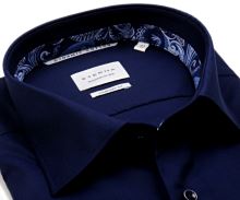 Eterna Comfort Fit Dynamic Cotton – tmavomodrá košeľa s vnútorným golierom a manžetou - predĺžený rukáv