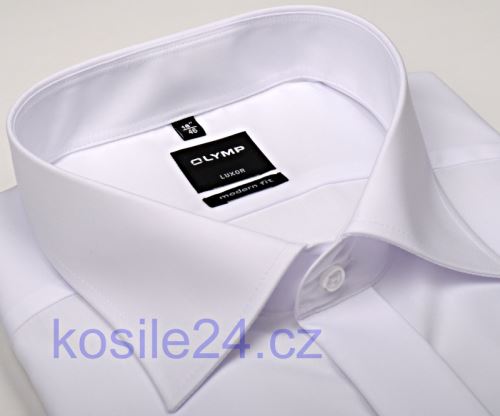 Olymp Luxor Modern Fit - biela gala s dvojitou manžetou a skrytou légou - predĺžený rukáv Olymp Luxor Modern Fit - biela gala s dvojitou manžetou a skrytou légou - predĺžený rukáv