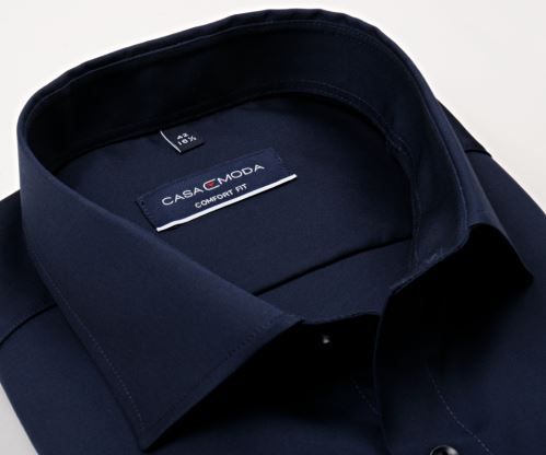Casa Moda Comfort Fit Twill – luxusná tmavomodrá košeľa - extra predĺžený rukáv