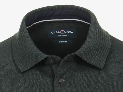 Polo tričko Casa Moda s límečkem a dlouhým rukávem – olivově zelené