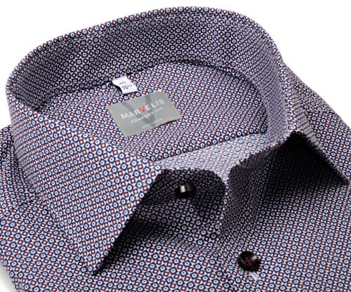 Marvelis Comfort Fit – košile s červeno-modrým mozaikovým vzorem Marvelis Comfort Fit – košile s červeno-modrým mozaikovým vzorem