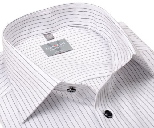 Marvelis Comfort Fit - bílá košile s úzkým tmavým proužkem Marvelis Comfort Fit - bílá košile s úzkým tmavým proužkem