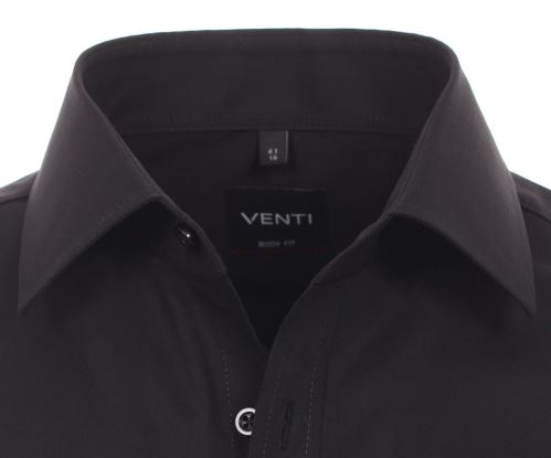 Venti Body Fit – černá košile - extra prodloužený rukáv