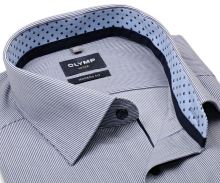 Olymp Modern Fit – košile s úzkým tmavomodrým proužkem, vnitřním límcem a manžetou - prodloužený rukáv