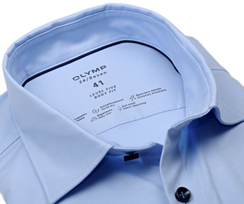 Olymp Level Five 24/Seven – světle modrá elastická košile
