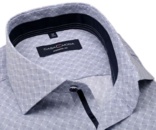 Casa Moda Modern Fit – košile s modro-bílým vzorem, tmavomodrým vnitřním límcem a manžetou