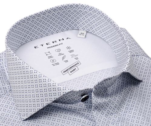 Eterna Modern Fit – elastická košeľa s modrým vzorom a chladivým efektom