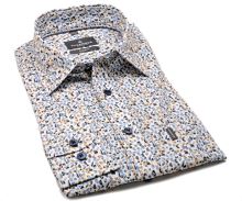 Casa Moda Casual Fit  – voľnočasová košeľa s hnedo-modrými polkrúžkami (1)