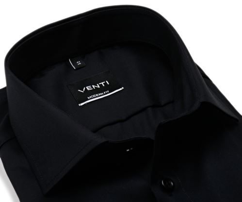 Venti Modern Fit Twill – černá košile - extra prodloužený rukáv