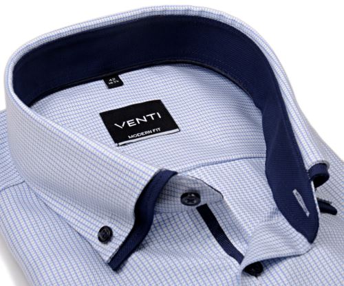 Venti Modern Fit – luxusní košile se světlým vzorem a dvojitým límcem Venti Modern Fit – luxusní košile se světlým vzorem a dvojitým límcem
