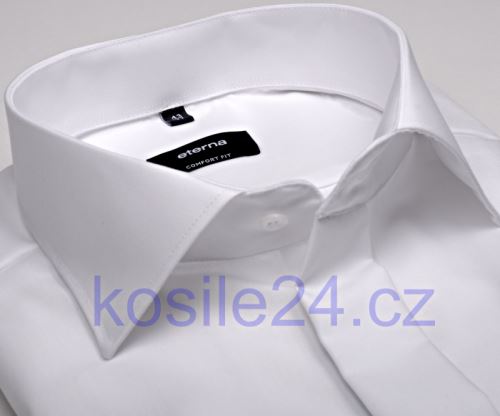 Eterna Comfort Fit Uni Popeline - bílá gala s dvojitou manžetou a skrytým zapínáním