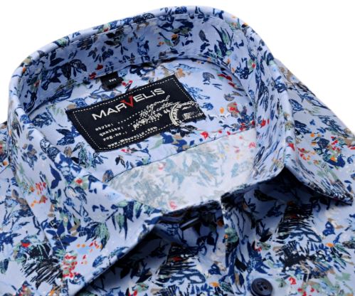 Marvelis Casual – košeľa s farebným kvetinovým vzorom - krátky rukáv