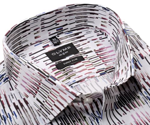 Olymp Super Slim – designová košile s barevným vzorem