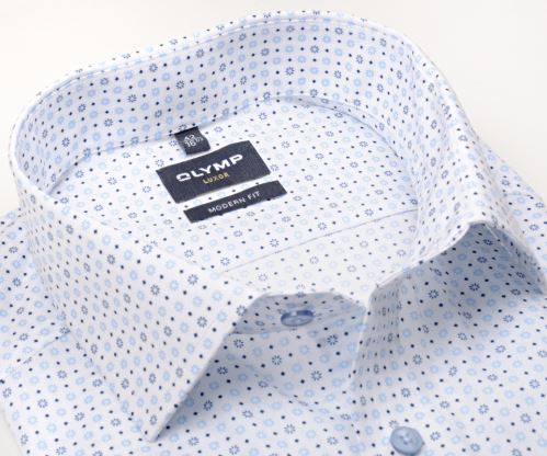 Olymp Modern Fit – košeľa s vzorom okvetných lístkov v dvoch odtieňoch modrej Olymp Modern Fit – košeľa s vzorom okvetných lístkov v dvoch odtieňoch modrej