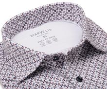 Marvelis Body Fit Jersey – elastická košile s tmavým červeno-modrým mozaikovým vzorem