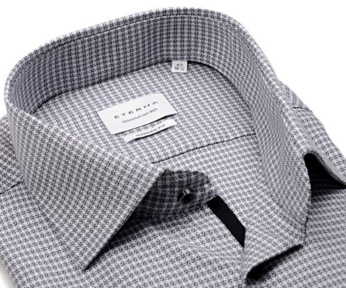 Eterna Modern Fit – košeľa s antracitovým štvorcovým vzorom