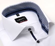 Venti Body Fit Twill – biela košeľa s modro-bielym vnútorným golierom