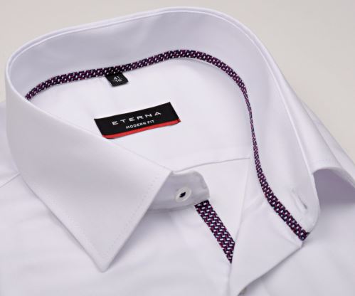 Eterna Modern Fit Fine Oxford – biela košeľa s jemnou štruktúrou a vnútornou légou