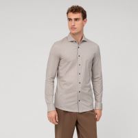 Olymp Level Five 24/Seven Jersey – luxusná elastická košeľa s béžovo-modrými štvorčekmi (3)