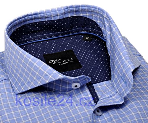 Venti Slim Fit – světle modrá košile s bílým vzorem a vnitřním límcem, manžetou a légou