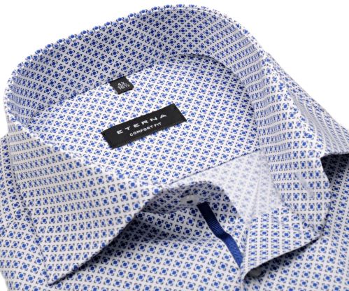 Eterna Comfort Fit – košeľa s modrými štvorčekmi - predĺžený rukáv