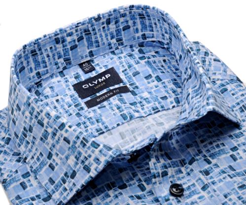 Olymp Modern Fit – dizajnová košeľa s modrými kameňmi