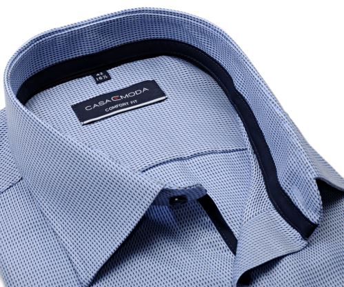 Casa Moda Comfort Fit – světle modrá košile s modrým vetkaným proužkem a vnitřním límcem