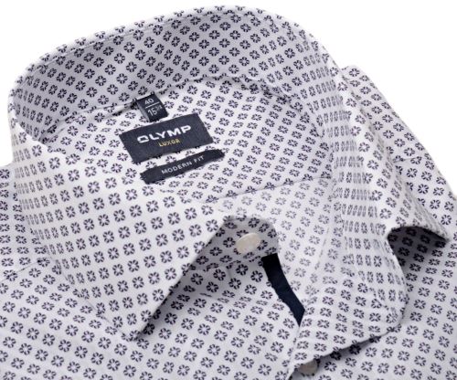 Olymp Modern Fit – košeľa s tmavomodro-ružovými krúžkami Olymp Modern Fit – košeľa s tmavomodro-ružovými krúžkami