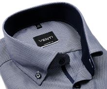 Venti Comfort Fit – tmavě modrá košile se strukturou a tmavomodrým vnitřním límcem