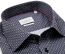 Eterna Comfort Fit – tmavomodrá košeľa s modro-bielymi krúžkami