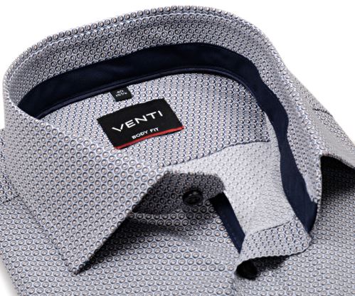 Venti Body Fit – košile s modro-hnědými kroužky, vnitřním límcem a manžetou - extra prodloužený rukáv Venti Body Fit – košile s modro-hnědými kroužky, vnitřním límcem a manžetou - extra prodloužený rukáv