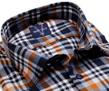 Marvelis Casual Twill – košeľa s oranžovo-modrým károm