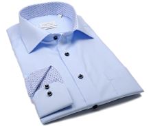 Eterna Comfort Fit – svetlomodrá košeľa s modrým vnútorným golierom a manžetou - predĺžený rukáv (1)