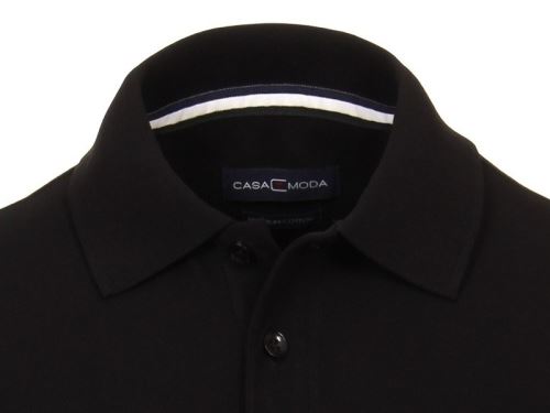 Polo tričko Casa Moda – čierne tričko s golierkom