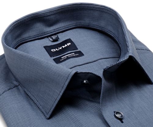 Olymp Modern Fit – modrá košile s vetkanou strukturou