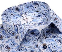 Marvelis Modern Fit - dizajnová košeľa s modro-hnedým vzorom paisley