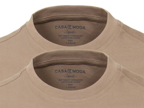 Béžové tričko Casa Moda – okrúhly výstrih - výhodné balenie 2 ks