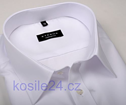 Eterna Comfort Fit Chambray - biela košeľa s dvojitou manžetou