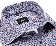 Venti Modern Fit – košeľa s červeno-modrými trojúholníčkami
