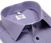 Marvelis Modern Fit – košile s malými růžovo-modrými šestiúhelníčky - krátký rukáv