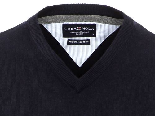 Bavlnený pulóver Casa Moda – tmavomodrý - extra predĺžený rukáv