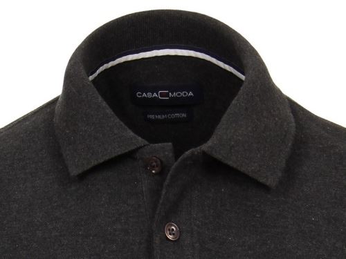 Polo tričko Casa Moda – černo-šedé tričko s límečkem