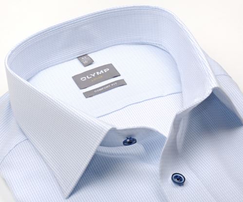 Olymp Comfort Fit – luxusná košeľa s votkaným svetlomodrým prúžkom