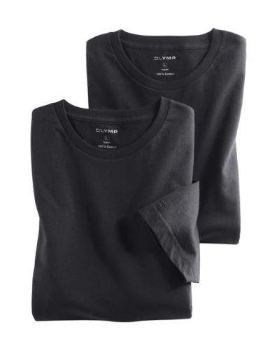Černé bavlněné tričko Olymp s krátkým rukávem - kulatý výstřih (2 ks)