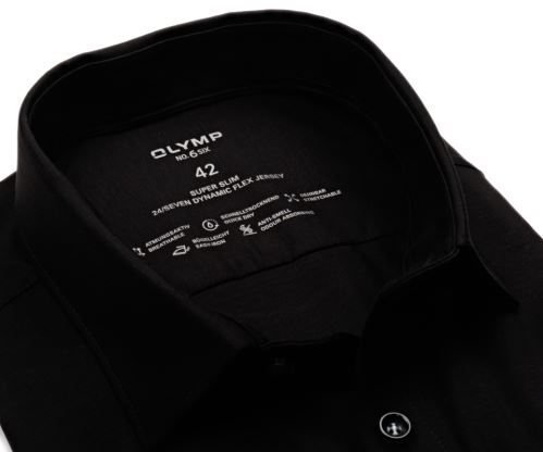 Olymp Super Slim 24/Seven – čierna elastická košeľa